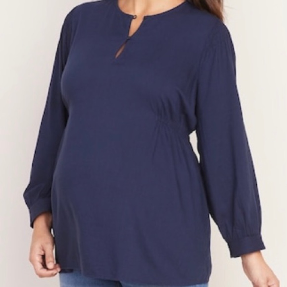 Old Navy Maternity Smocked-Shoulder Swing Blouse